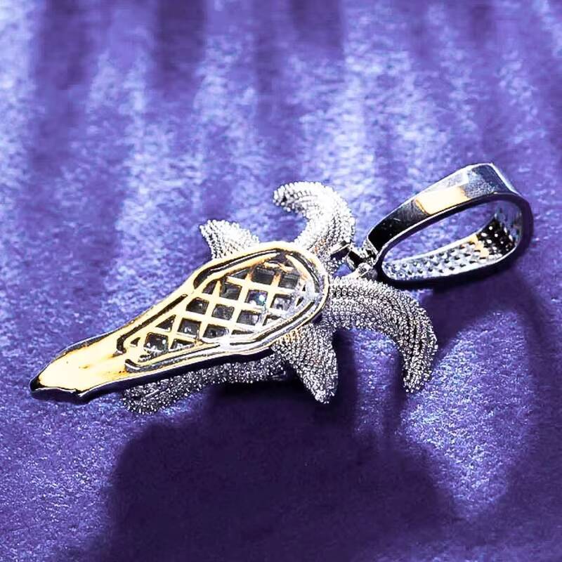 Pass Diamond Tester Hip Hop D Color Iced Out Moissanite Mens Goat Head Pendant With 925 Sterling Silver GRA