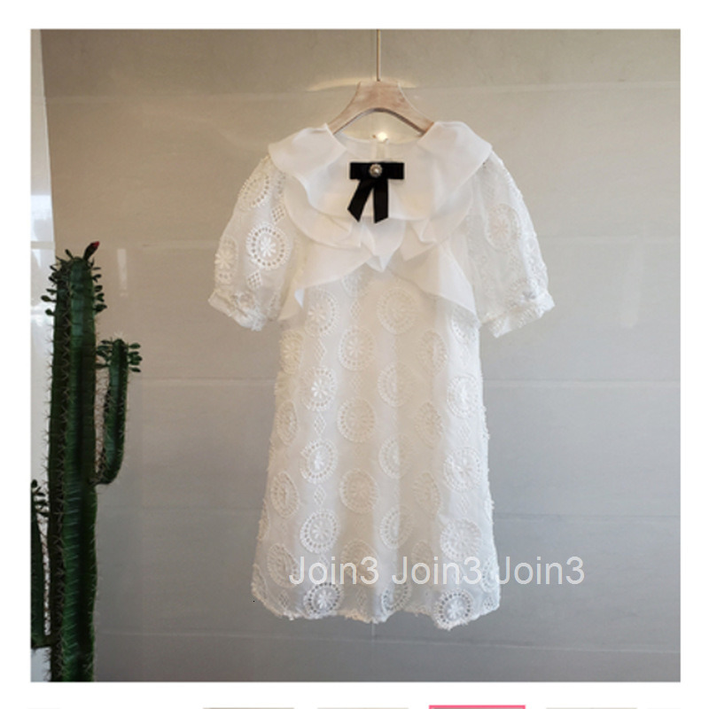 Socialite Fashion Loose Waist Bow Embroidered Midi Dress A-line Dress Womens Short Sleeve Dress Summer New Style