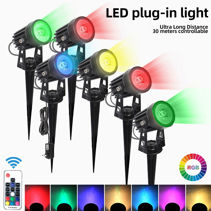 Solar Garden Lights Brand New Colorful Spotlight Lawn Outdoor Waterproof Garden Landscape Tree Advertising Sign Wall Light