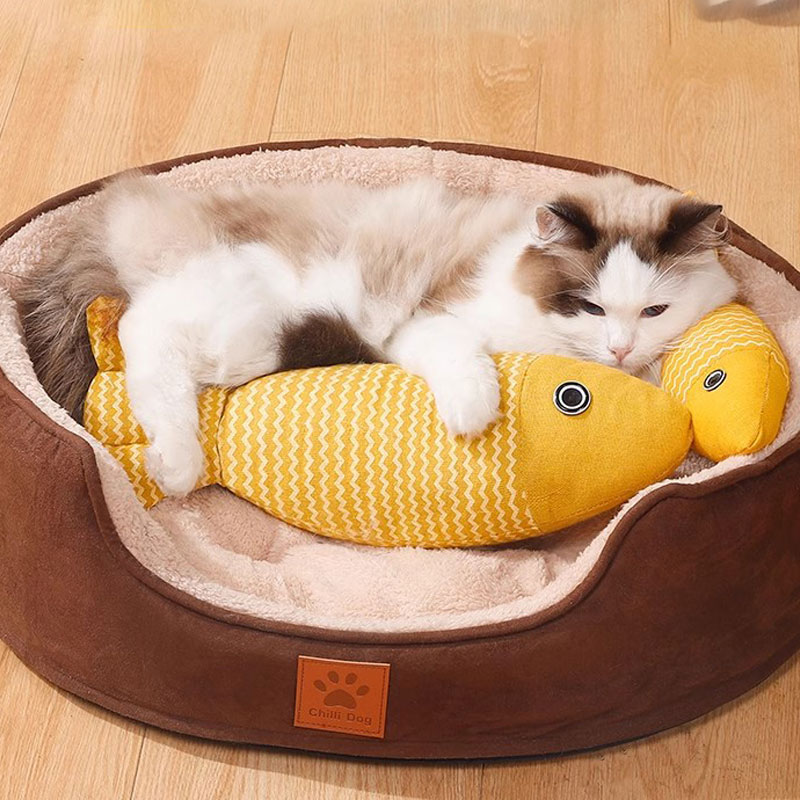 Catnip Toys Cat mint imitation fish, Catnip Stuffed Plush Fish Toy, cat teaser stick, baby cat chew toy.