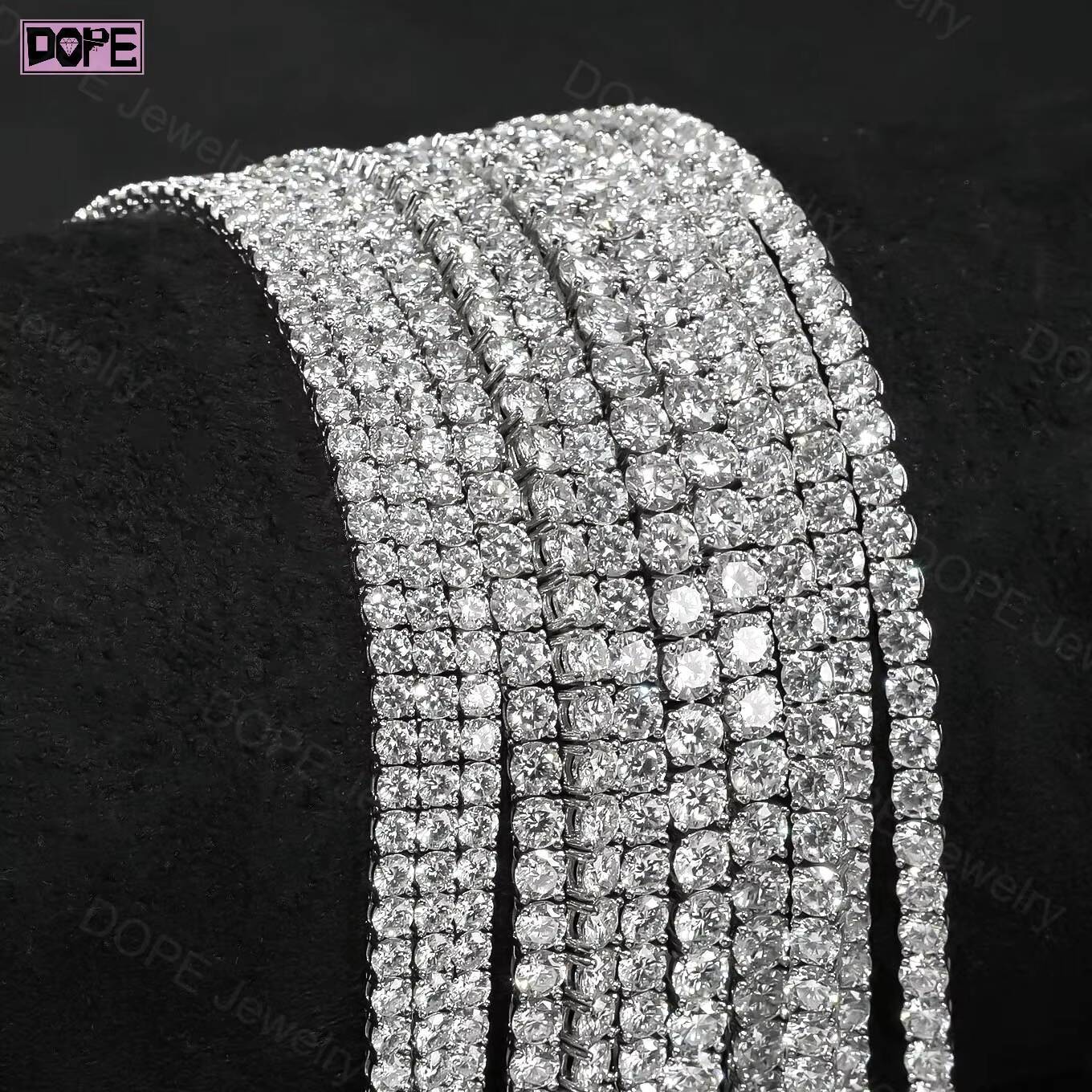 3 Days Dispatch 3mm 4mm Tennis Necklace 20in 22in 925 Silver Necklace Iced VVS Diamond Moissanite Tennis Chain