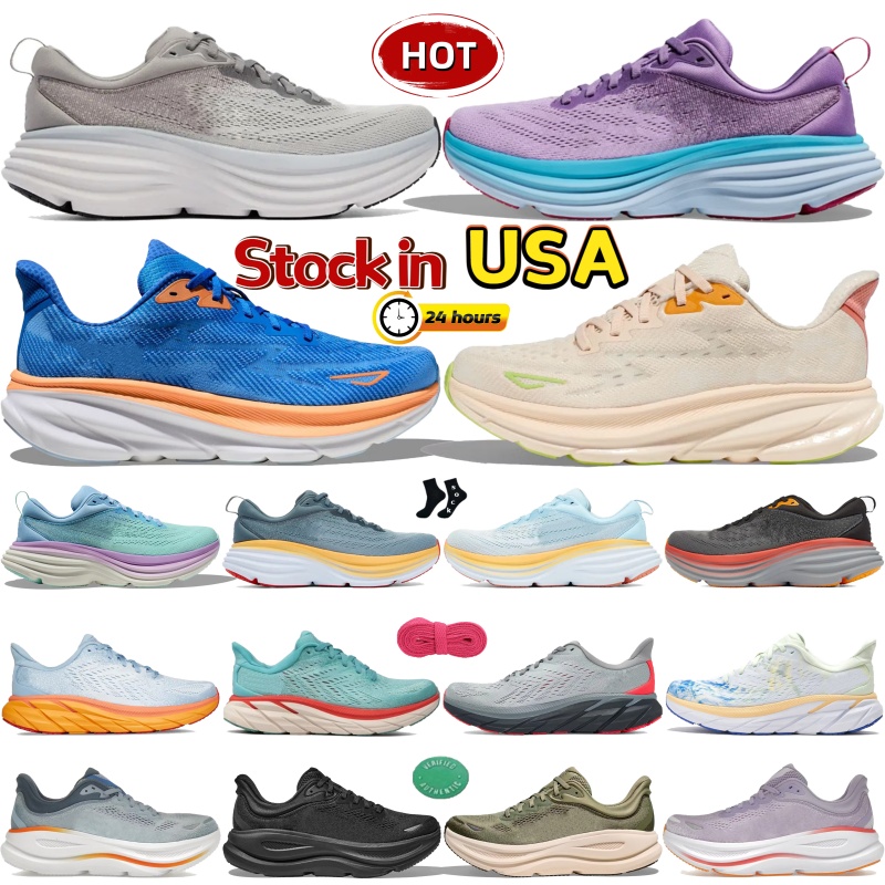 Clifton 9 bondi 8 kawana for mens women running shoes designer sports sneakers shifting sand triple black white Vanilla Astral men womens outdoor trainers sneakers