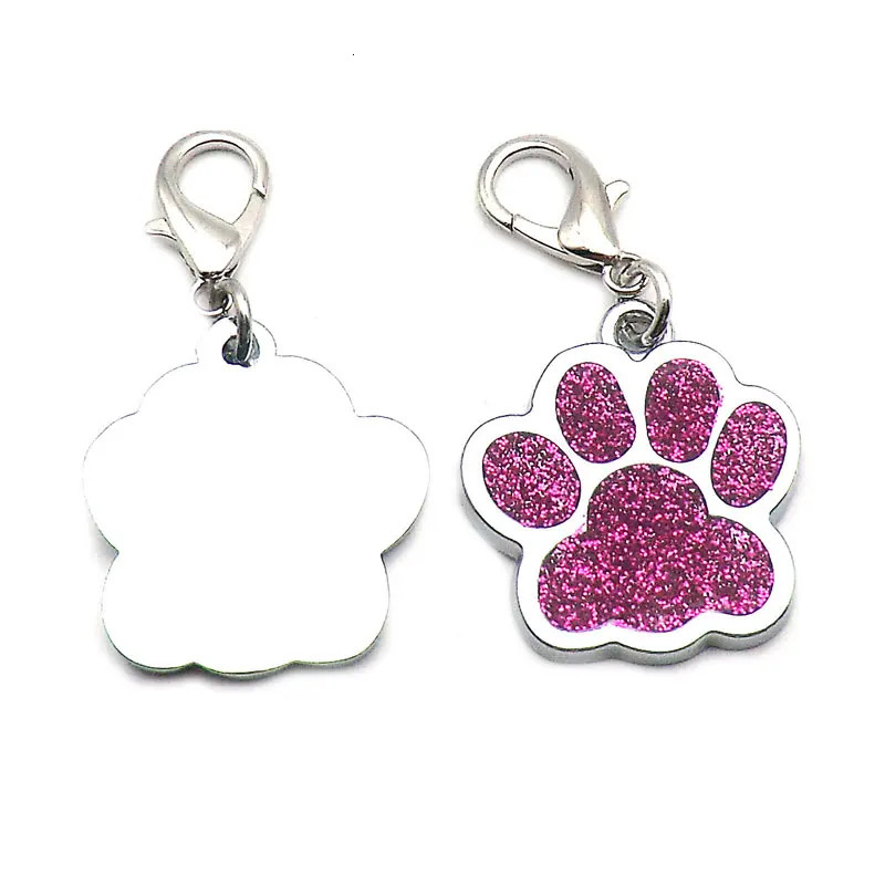 Wholesale 100 Pcs Paw ID Dog Tag Pendants Pet Dog Accessories Dog ID Tags Puppy Pet Card Pet Collar Pendant For Pet Dog Supplies 250729