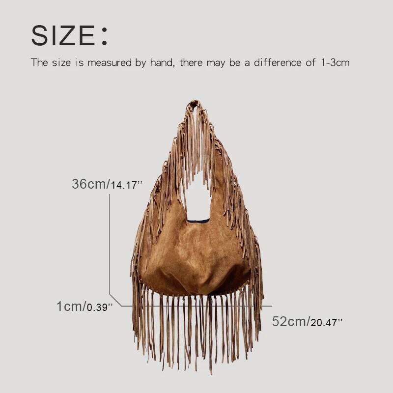 Women's Bags Designer Women's Bags Designer Bohemian Oversize Half Moon Bags For Women Designer Handbags Purses New In Faux Suede Tassel Sli