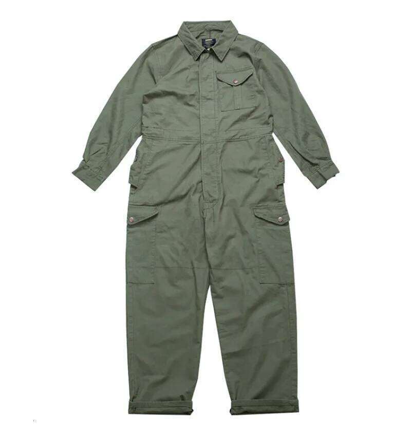 Loose Women Multi-Pocket Work Coverall Mens Cargo Jumpsuit Men Worker Uniform Overalls Long-Sleeve Suit
