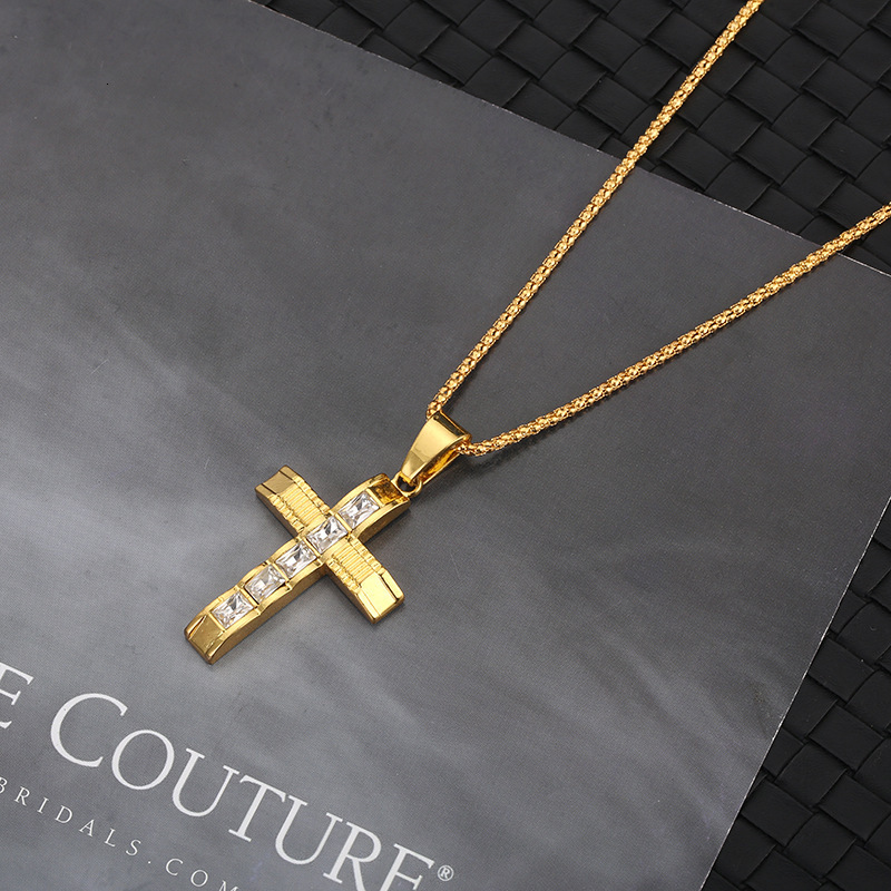 Men's Cross Pendant Clothing Accessories Pattern Alloy Necklace