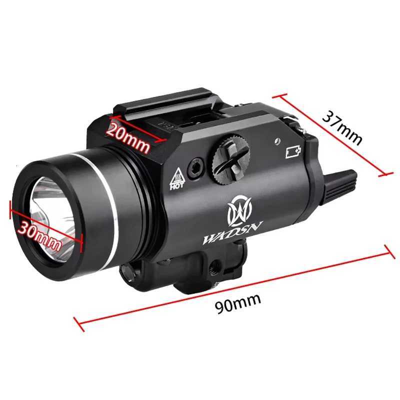 800 Lumens Tactical T-1 HL Hanging Tactic Weapon Light Airsoft X300 X400 Rifle Pistol Strobe Flashlight Red Green Dot G 17 18 19 XJ250728