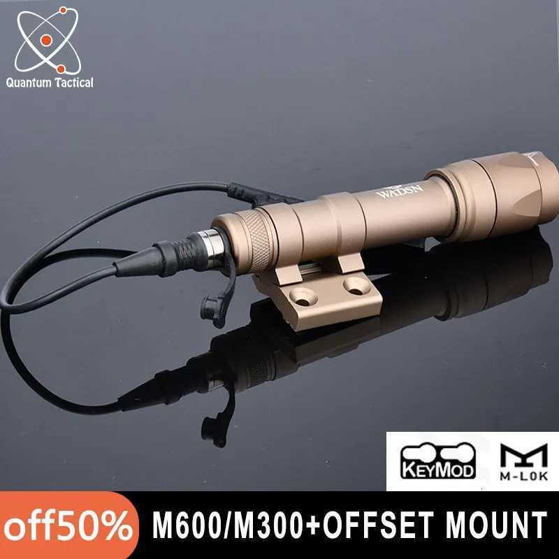 Wadsn M600C Scout Light Offset Mount M300A Tactical Flashlight Airsoft Hunting Weapon Light fits Mlok Keymod BaseXJ250728