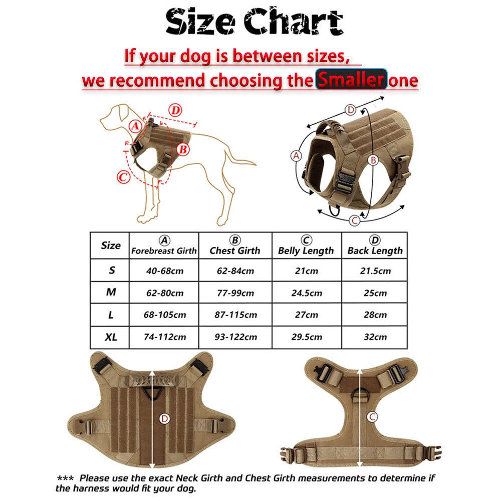 Military Large Dog Harness Training Pet Vest for French Bulldog German Shepherd Malinois Tactical Harnesses Dogs Accessories 250729