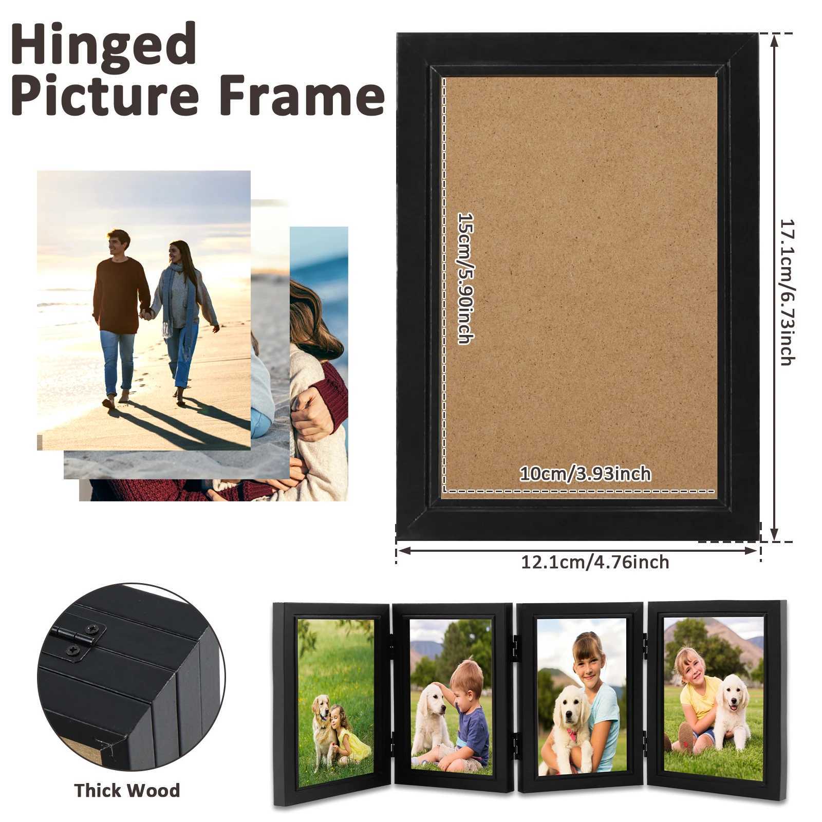 Foldable Photo Frame Hinge Photo Album Ornament Siamese Souvenir Picture Storage Box for Bookshelf Wedding Party Decor Photo Frame Z250729