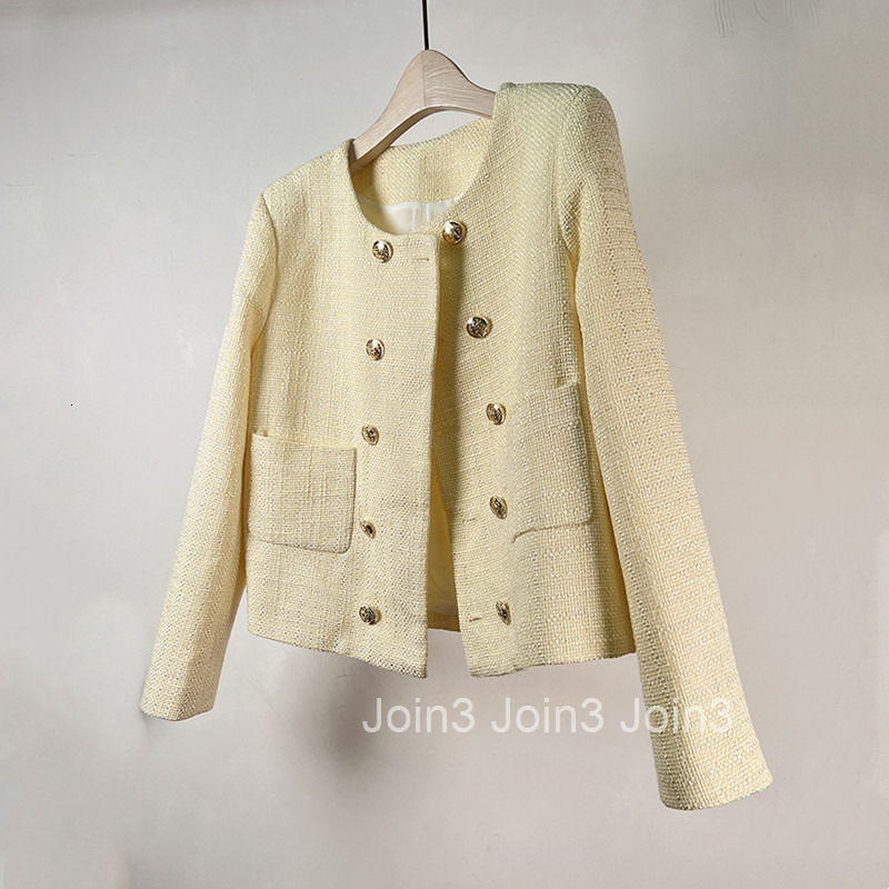 Fashionable temperament small fragrant coat womens spring and autumn new French texture tweed top Yang Mi same style