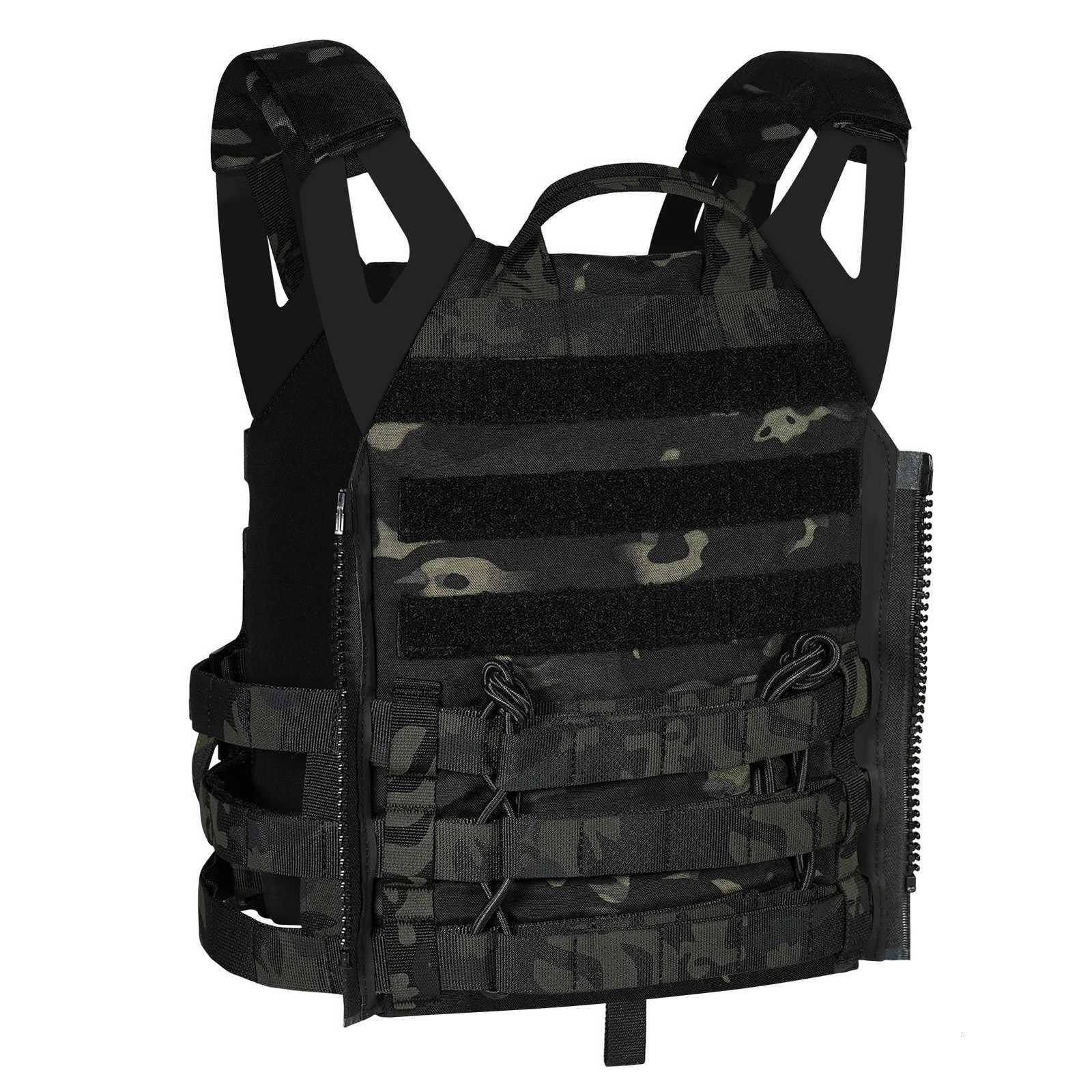 KRYDEX 500D Tactical Vest Plate Carrier MOLLE Front Flap Panel Combat Hunting Outdoor Ranger Green Black Vest Z250728