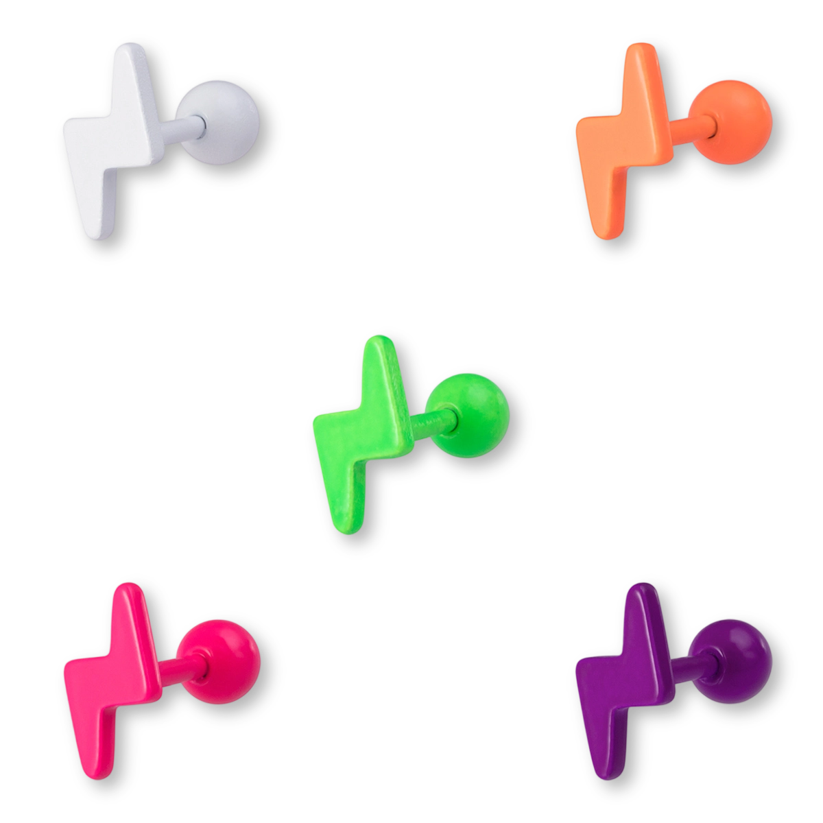 Baking paint stainless steel lightning stud earrings body piercing earrings jewelry wholesale