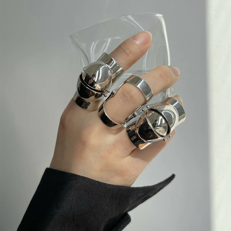 Punk Y2K Trend Ins Armour Ring forefinger joint Charm Ring Rock Adjustable Manual Ring For Men Women Jewelry Gift 250729
