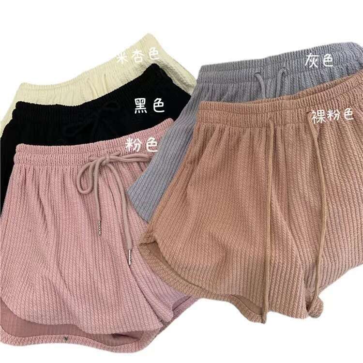 Designer T Shirt Women's Sports Shorts Waffle Casual Versatile Home A-Line Shorts Outdoor Drawstring New High Waist Slimming Shorts