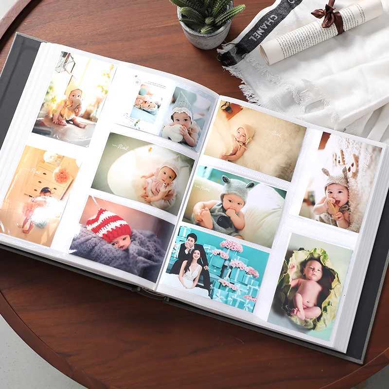 Large-Capaci Leather Insert Sle Photo Album with Molded 6-Inch Pages Perfect for Family and Baby Growth Memories 800 Pockets Z250729