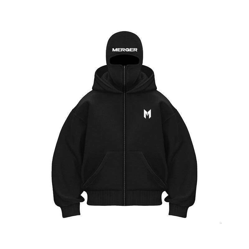 Trendy Brand INS New Double Hood Ninja Mask Unisex Hoodie Sweatshirt