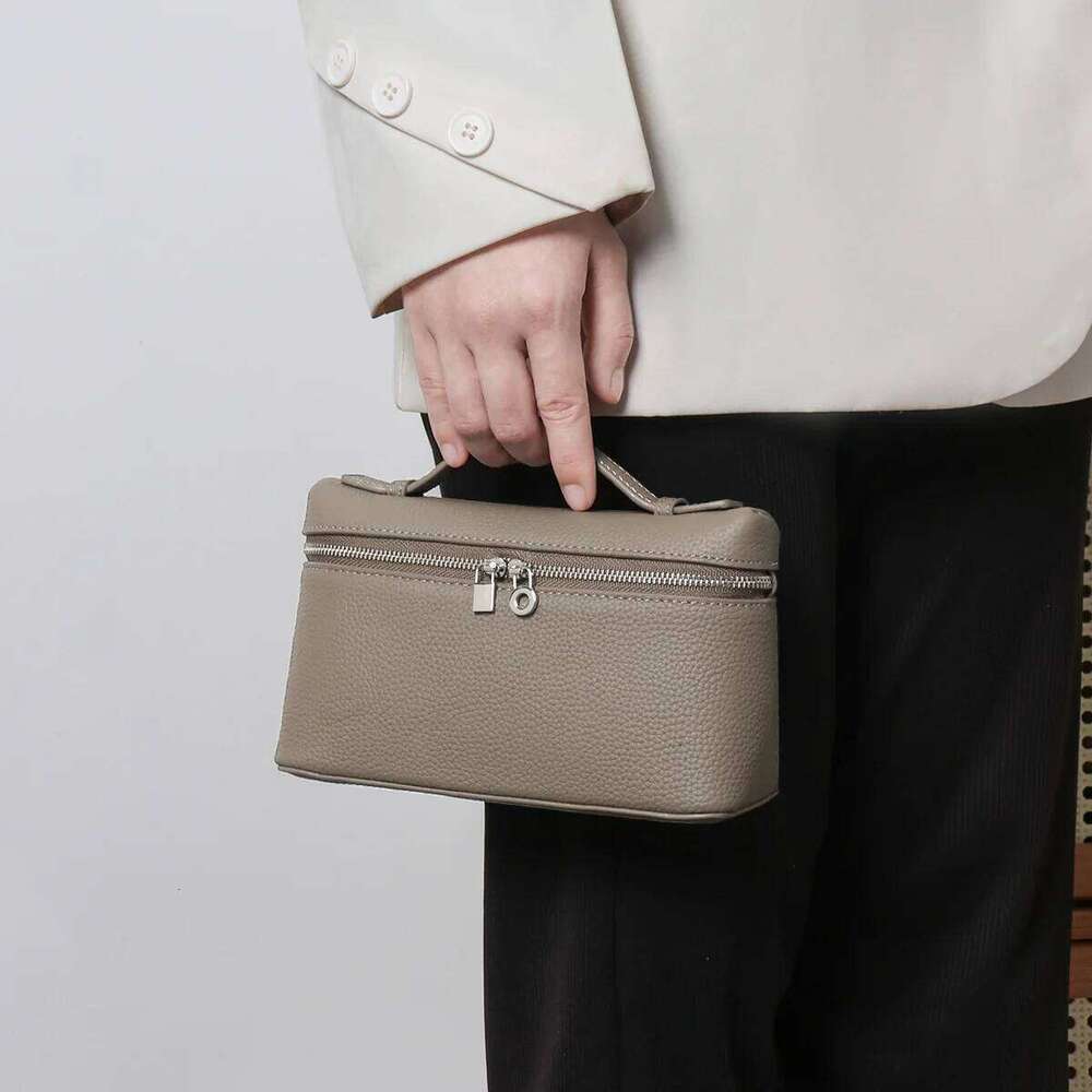 New Lunchbox-Style Box - Full-Grain Cowhide Mini Shoulder Purse, Women's Retro Hand Carry Crossbody Bag