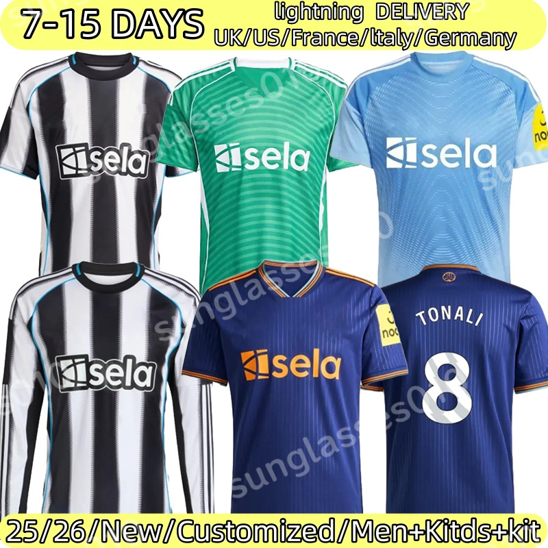 2025 castle Soccer Isak Livramento Tonali Bruno Joelinton Jerseys Botman Willock Longstaff GordonG jersey fans player NUFC 25 26 football shirt mene kids kit