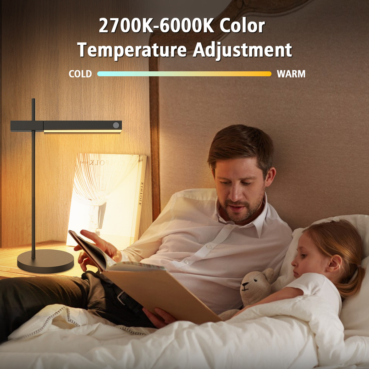 Color Changing Smart Controlled Table Light | Adjustable Stand for Room Ambiance-- -HCP043