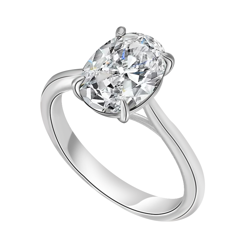 Custom Fine Diamond Jewellery Rings Lab Grown Diamond 1ct Oval Def Vvs Lab Diamond 18K Solid Gold Engagement Ring