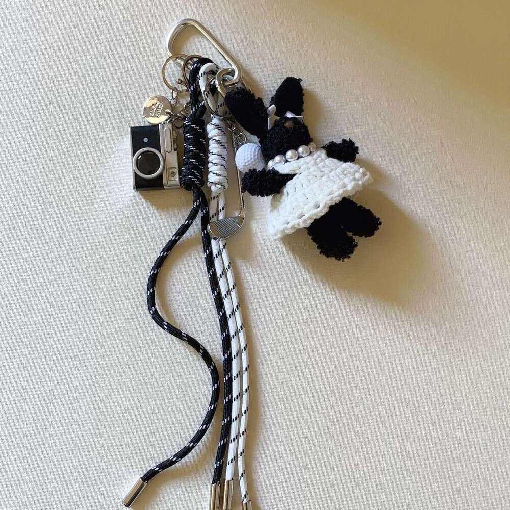 Minimalist Style Niche Woven Lanyard Miu Series Bag Pendant for Men and Women Couple Car Keychain Backpack Decoration Gift