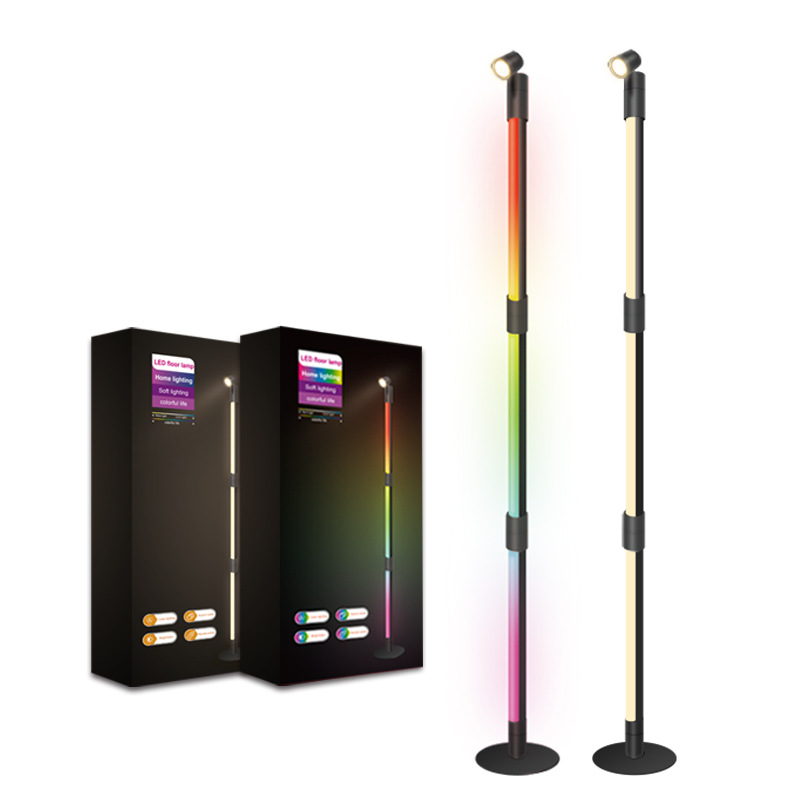 Top - Notch Bluetooth - Enabled 360° Rotating Smart Floor Lamp - RGB - Infused Ambient Lighting with Effortless Smart Control--HCP202