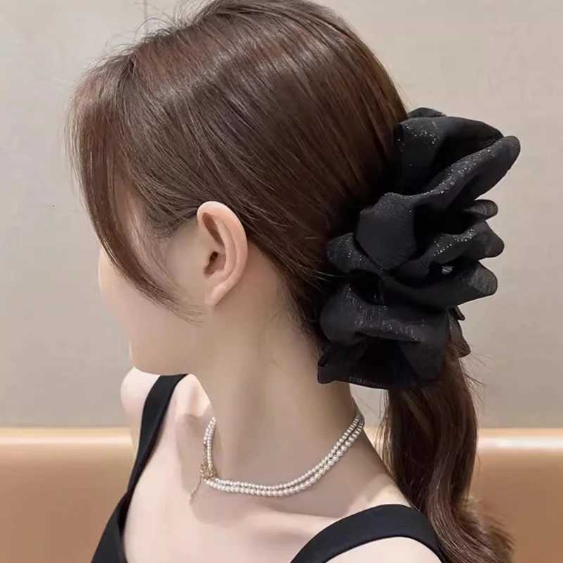 2pcs/set Black White Big Fold Bow Hair Claw For Women Girls Sweet Hair Ornament Back Headband Hair Clip Fashion Hair Accessories Z250729