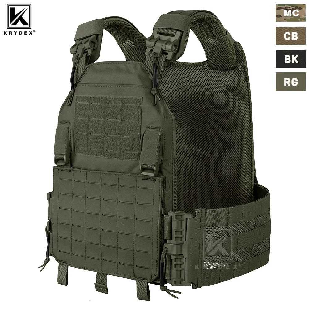 KRYDEX Tactical Vest Laser Cut MOLLE LAVC Plate Carrier Vest with Front Back Flap 500D Quick Release Combat Paintball Men Vest Z250728