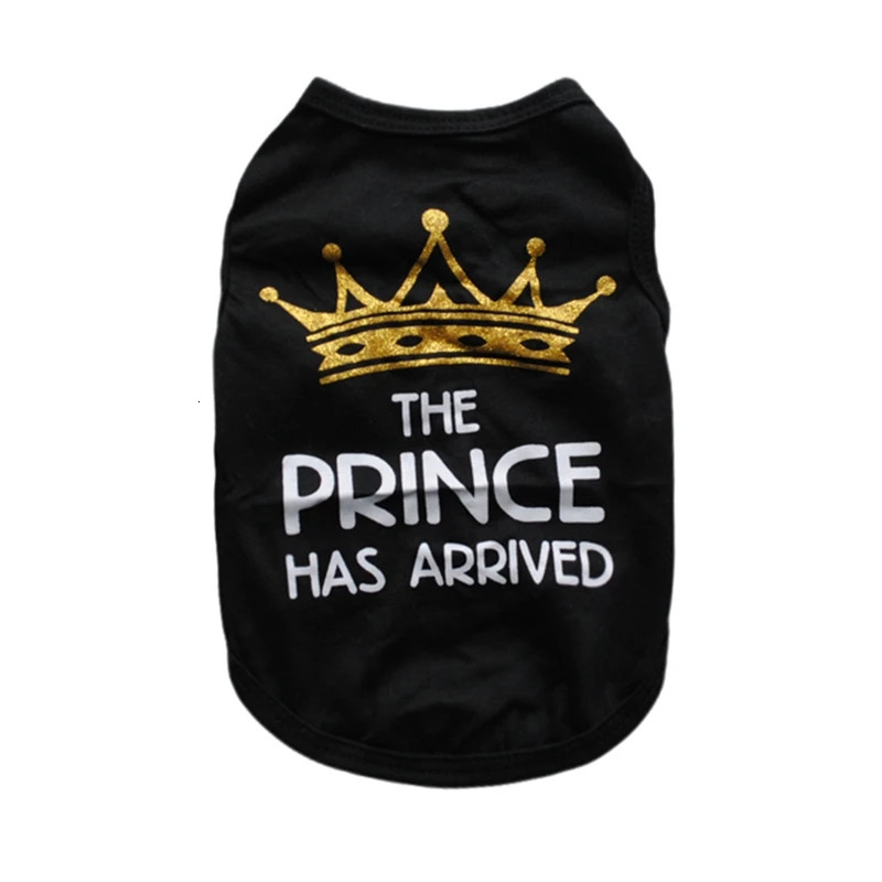 Summer Pet Tshirt Puppy Dog Clothes Crown Princess Letter Printed Cat Vest Cotton T Shirt Pug Chihuahua Costumes for Small Dogs 250729
