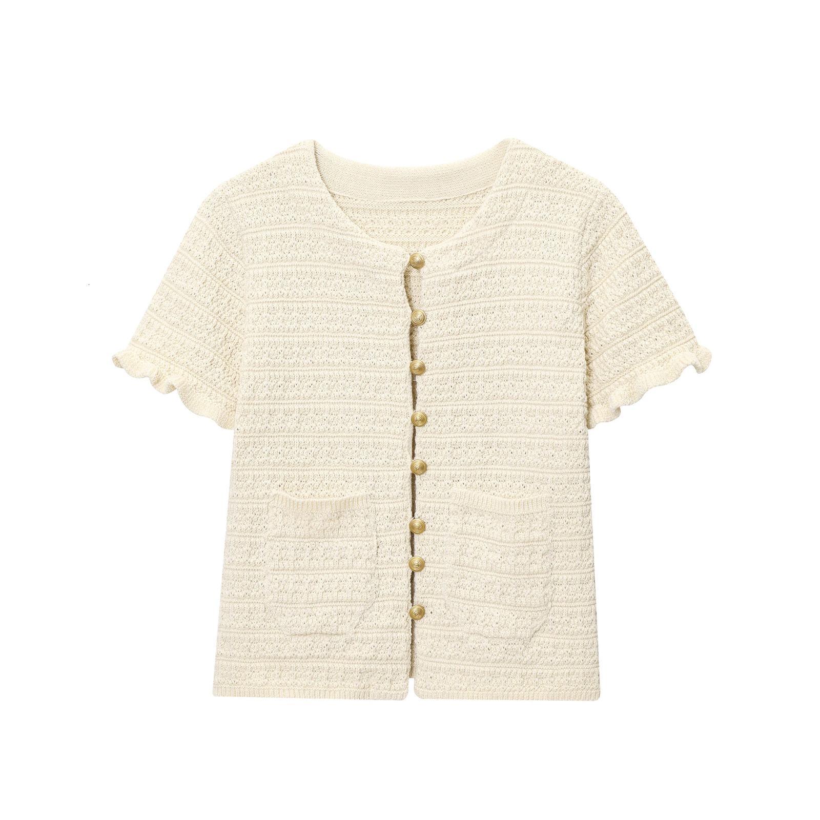 Summer Fashion Female Casual MultiFunctional Pure Color ShortSleeved Layered Decorative Knitted Jacket 250729