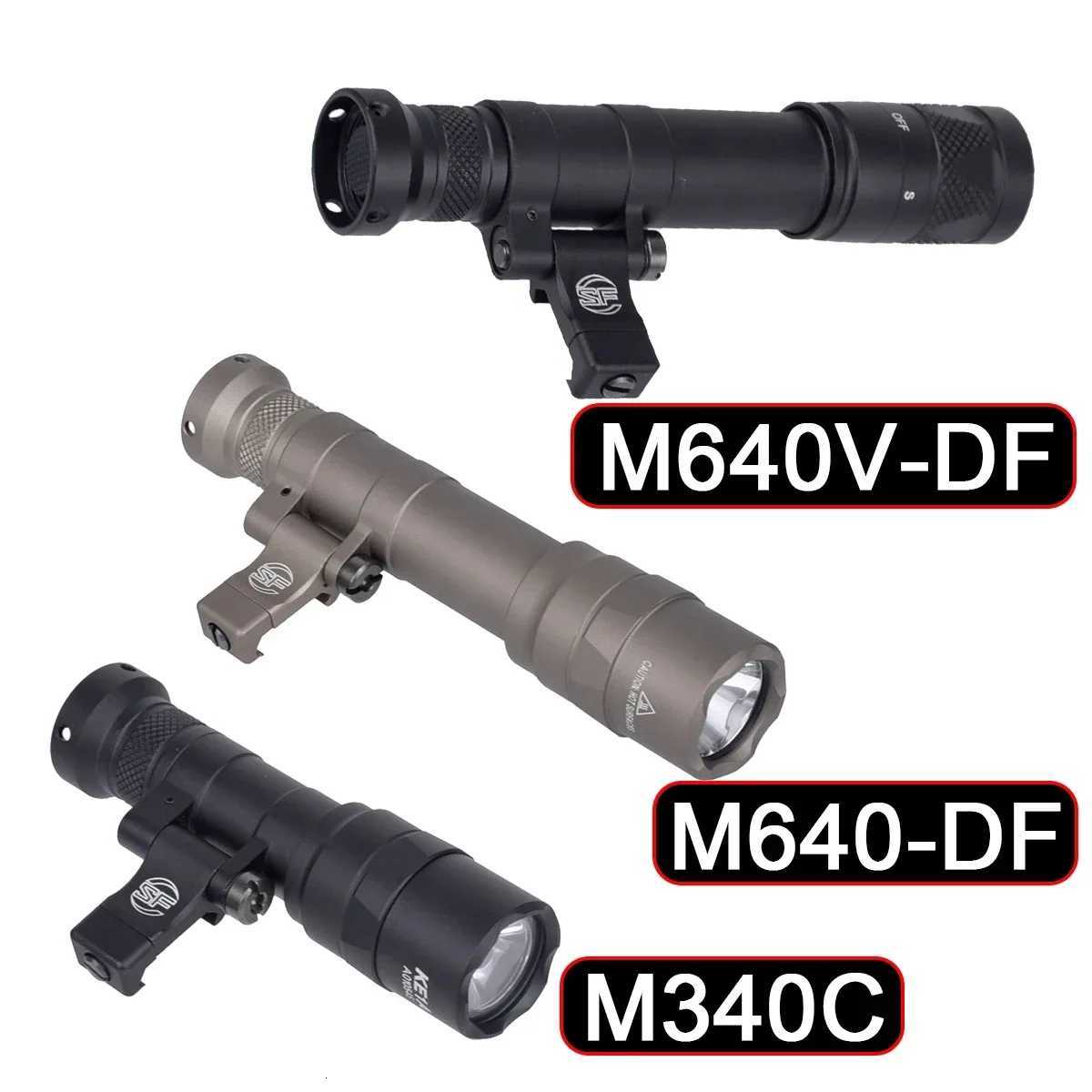 Tactical M300 M600 M640DF M640V M340V M340C LED Flashlight M640 M340 Airsoft Weapon Gun Light 20mm Picatinny Rail XJ250728