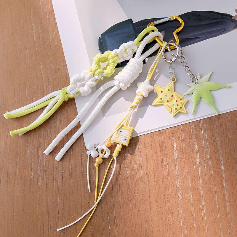 Miu Blogger Same Style Niche Personality Car Keychain Ins Couple Woven Strap Bag Pendant