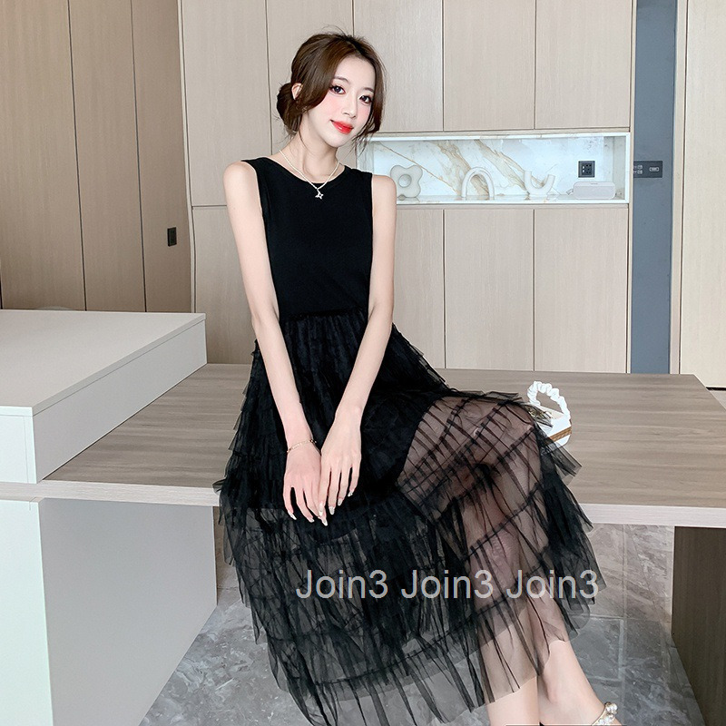 Summer New Urban Smart Girl Slim Vest Cake Dress Sweet Base Dress Long Dress