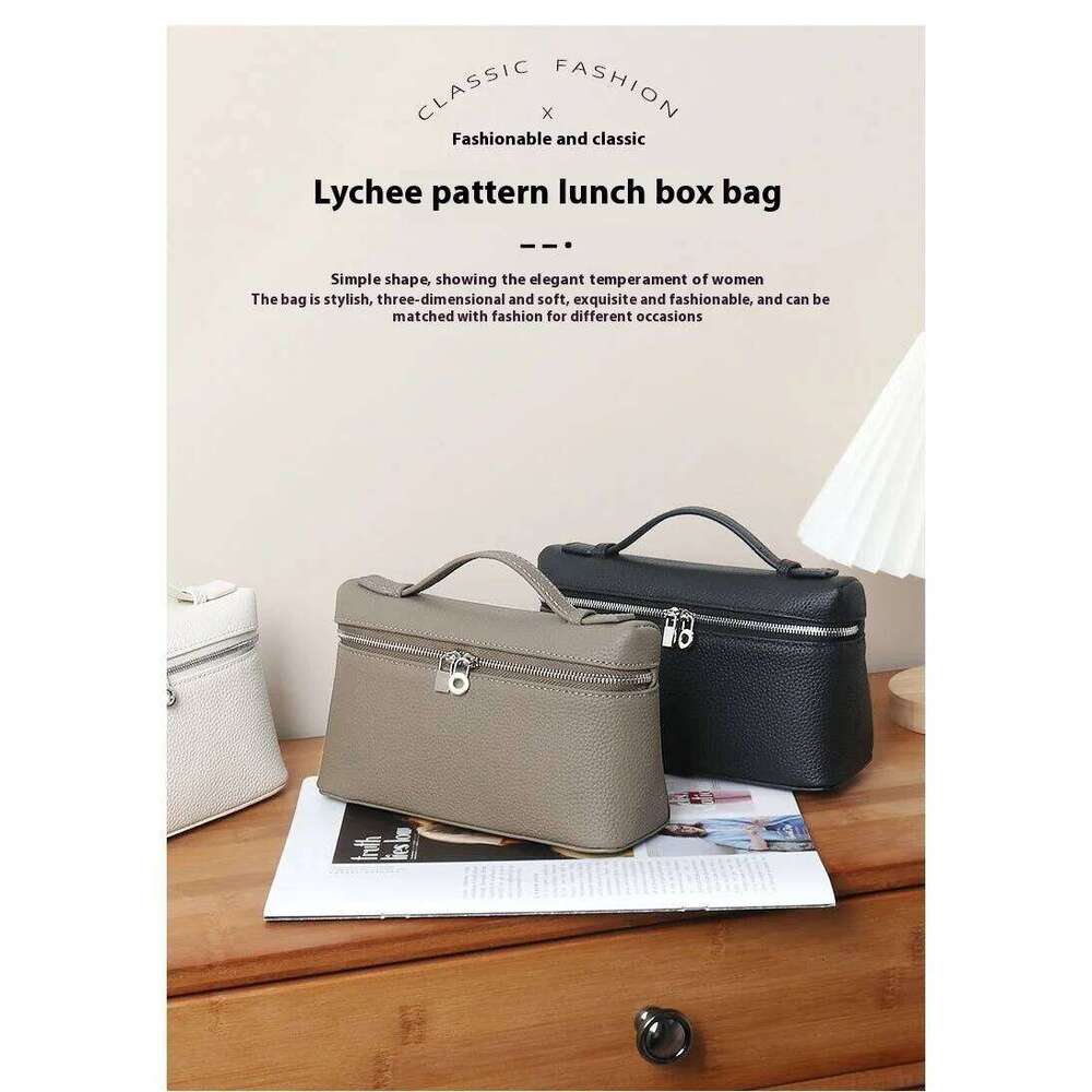 New Lunchbox-Style Box - Full-Grain Cowhide Mini Shoulder Purse, Women's Retro Hand Carry Crossbody Bag