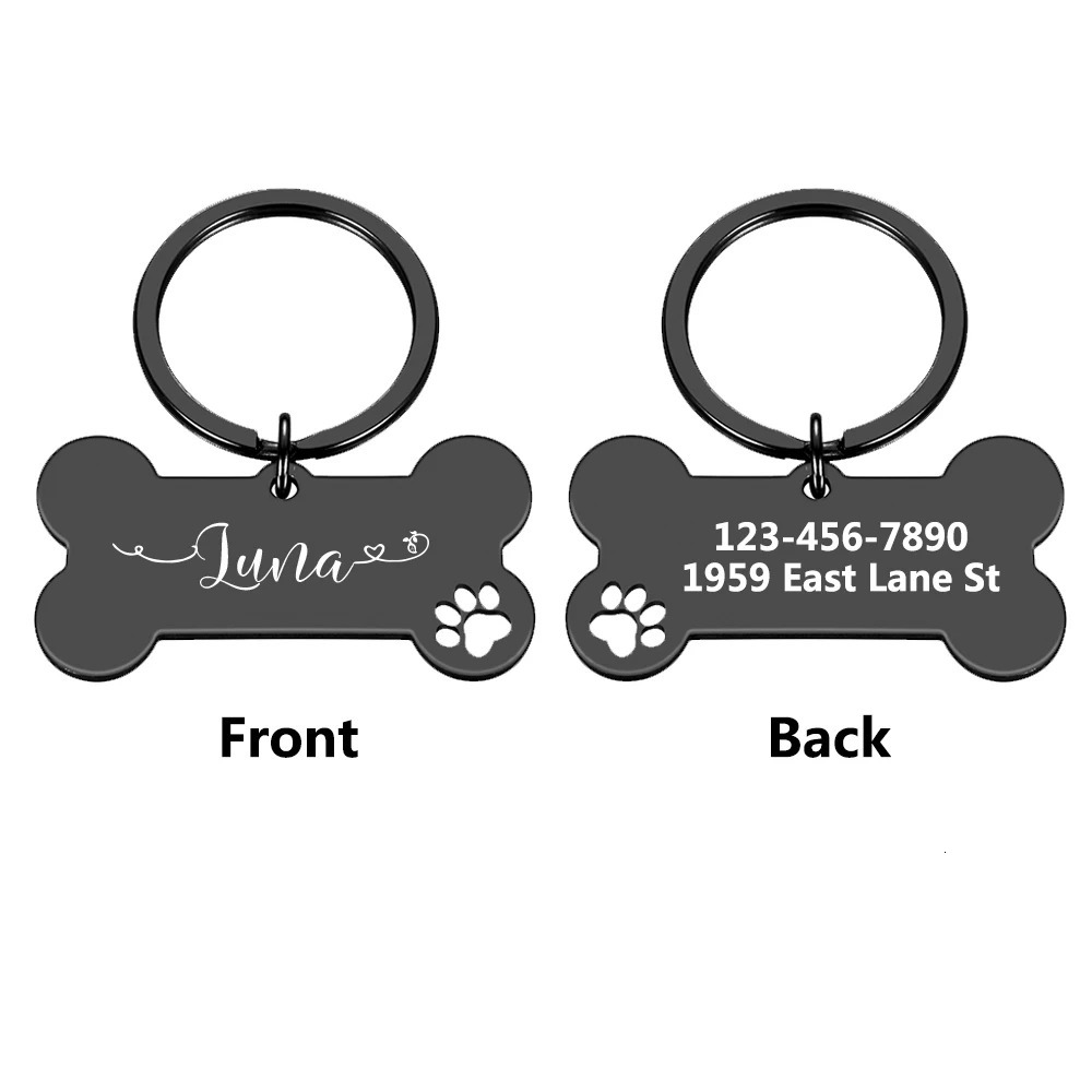 1pc Creative Custom Text The name of the love wavy line Personalized Dog Tags Customized Dog Collar With Name For Dog Tag Name 250729