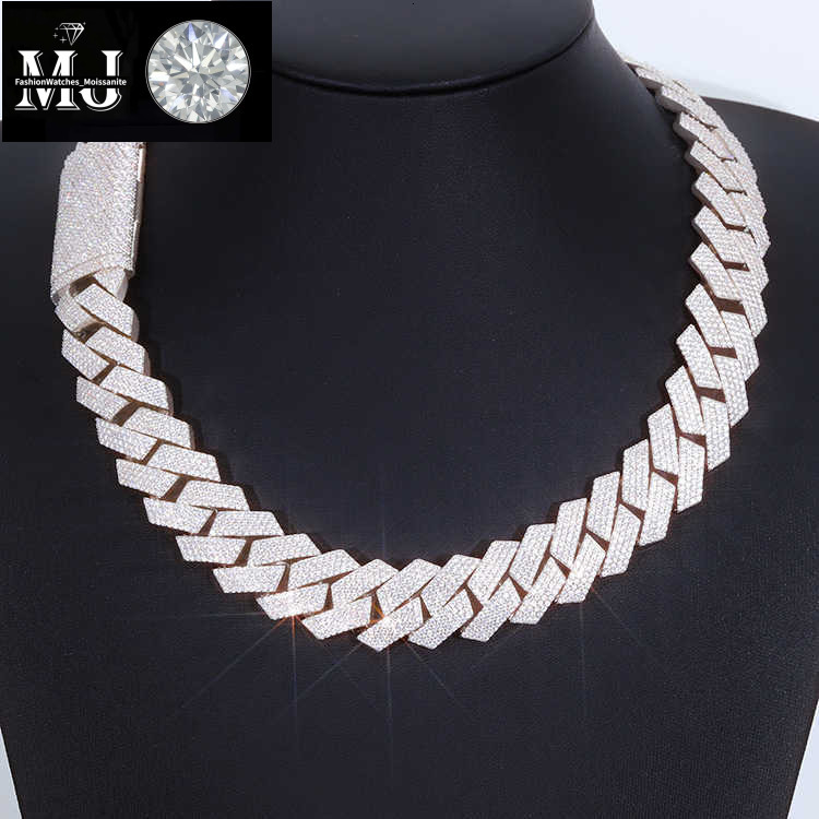 moissanite necklace designer jewelry cuban k chain Iced Out Pass Dia Tester Sterg Sier Necklace Vvs Moissanite chains for men necklaces