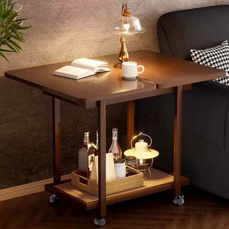 M7296 Mobile trolley living room solid wood side shelf small sofa side cabinet