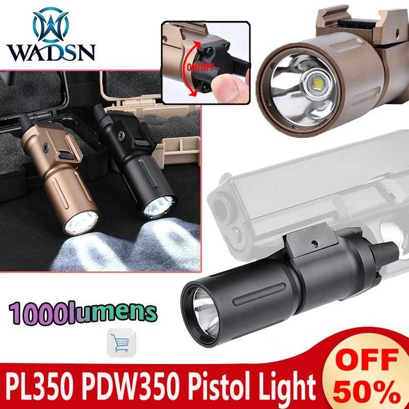 350 PLH-V2 Pistol Light High Power 1000 Lumens Output Tactical Hunting Scout Light WADSN Flashlight For 20mm Rail System 18650XJ250728