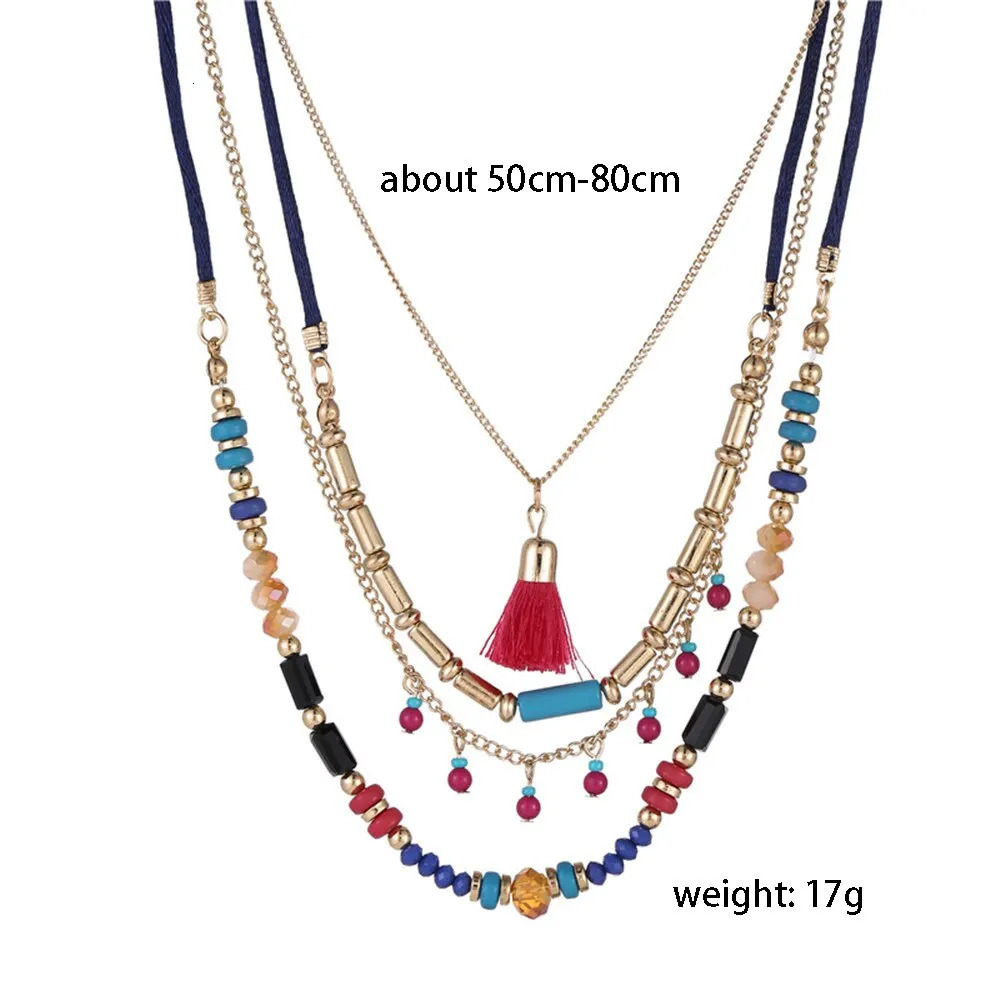 Bohemian Multilayer Handmade Colorful Beads Chain Pendant Necklaces For Women Girls Accessories Fashion Wedding Jewelry Gifts 250729