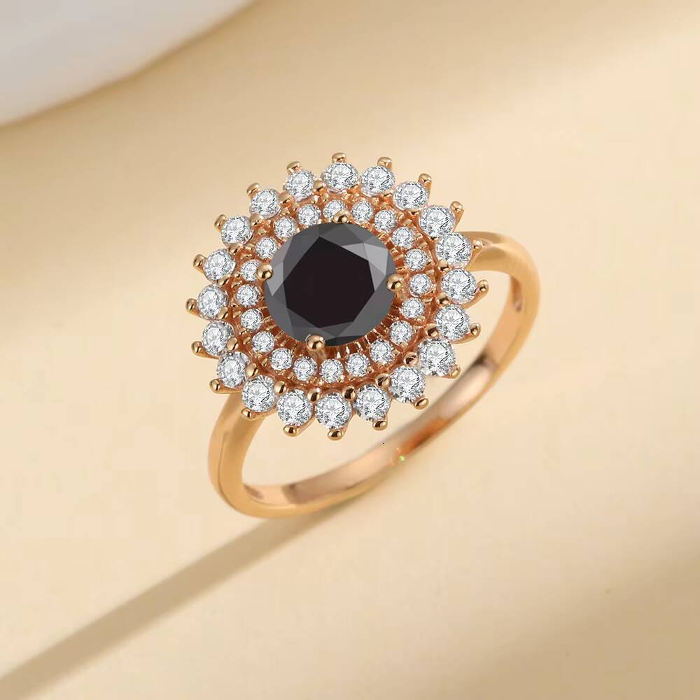 Gra Certificate D Color VVS 1CT Colorful Black Green Moissanite Round Eternity 18K Grose Gold Plate S925 Silver Rings for Women