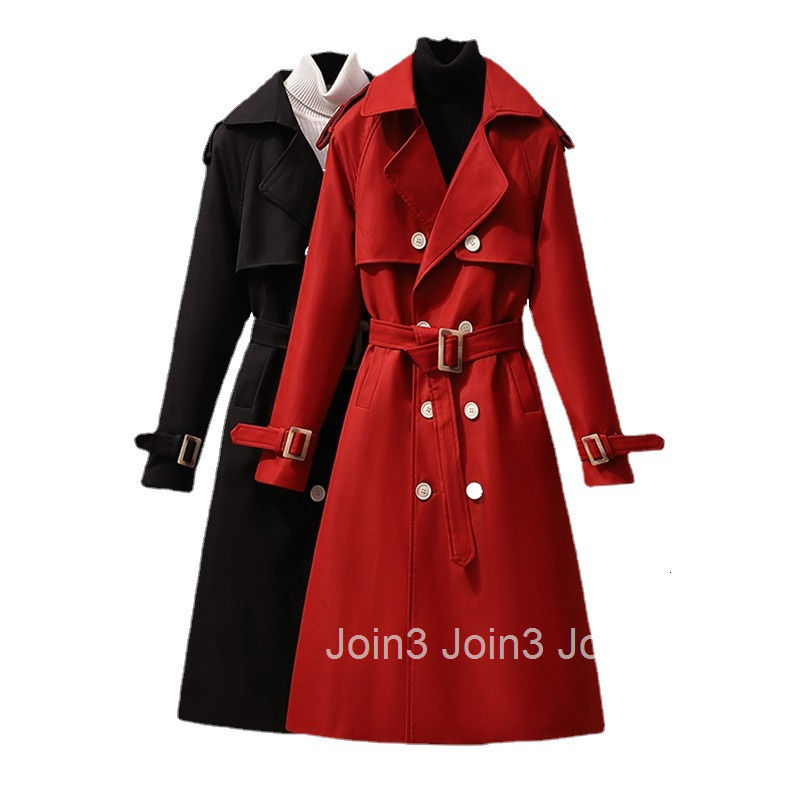 Plus Size Womens Casual Jacket Autumn Winter New Fashion Korean CHCI Long Large Size Womens Trench Coat with Suit Collar