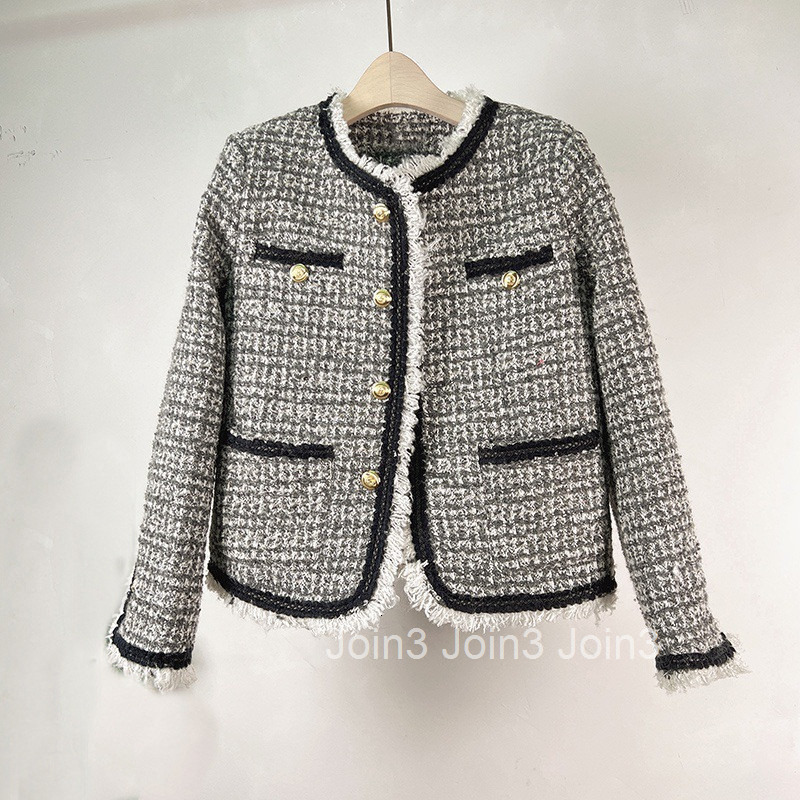 Korean Temperament Small Fragrance Coat Womens Thick Flower Woven Fabric Autumn/Winter New Network Red Book Slim Fit French Tassel South Oil