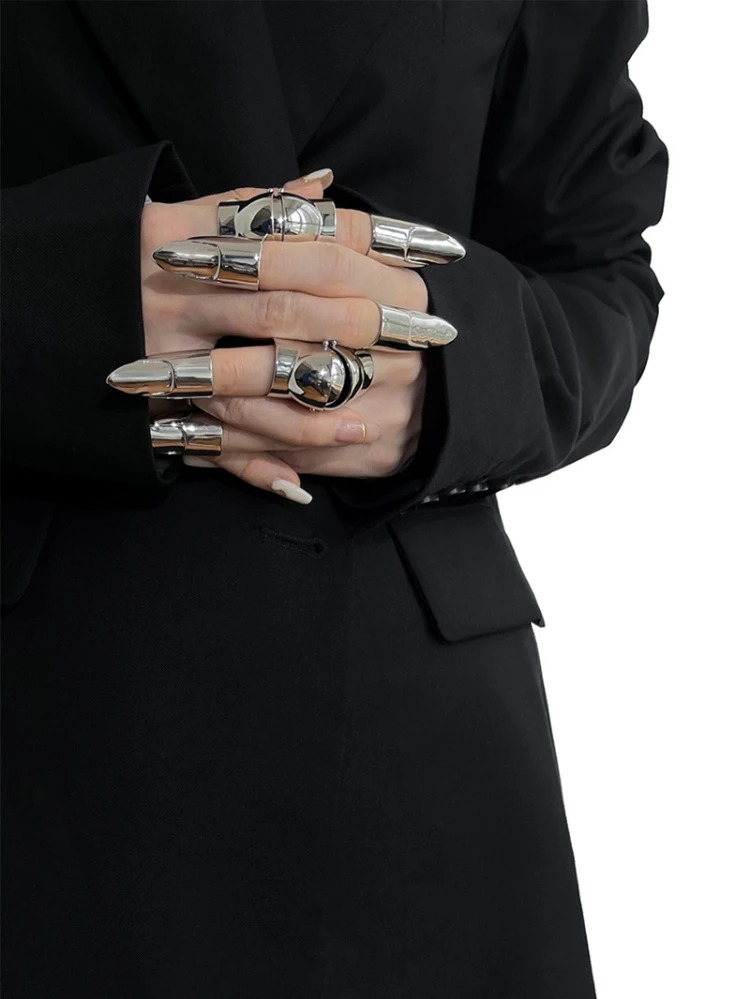 Punk Y2K Trend Ins Armour Ring forefinger joint Charm Ring Rock Adjustable Manual Ring For Men Women Jewelry Gift 250729