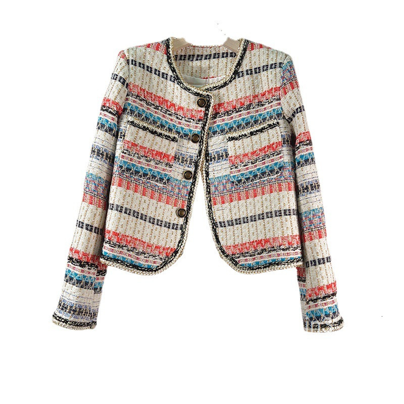 Fashion temperament celebrity little fragrance coat womens net red spring and autumn new tweed