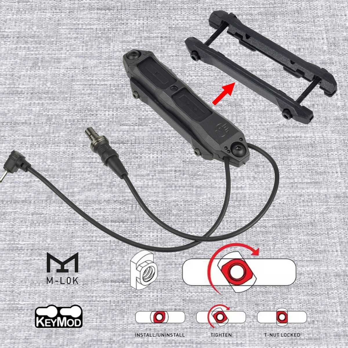 M300 M600 Augmented Pressure Remote Dual Function Switch for Mlok Keymod DBAL A2 PEQ 15 Flashlight Weapon Scout Light XJ250728