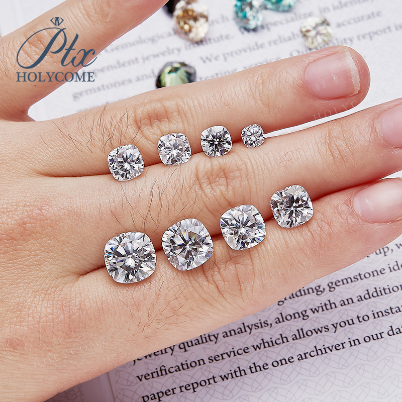 Wholesale DF GH White Cushion Shape Moissanite Loose Gems Stone Diamond Cut for Jewelry Making Premium Quality Gemstone with GRA Certificate