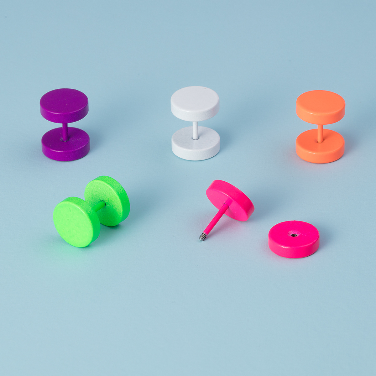 Baking paint stainless steel round cake ear bone nail human piercing earring jewelry wholesale