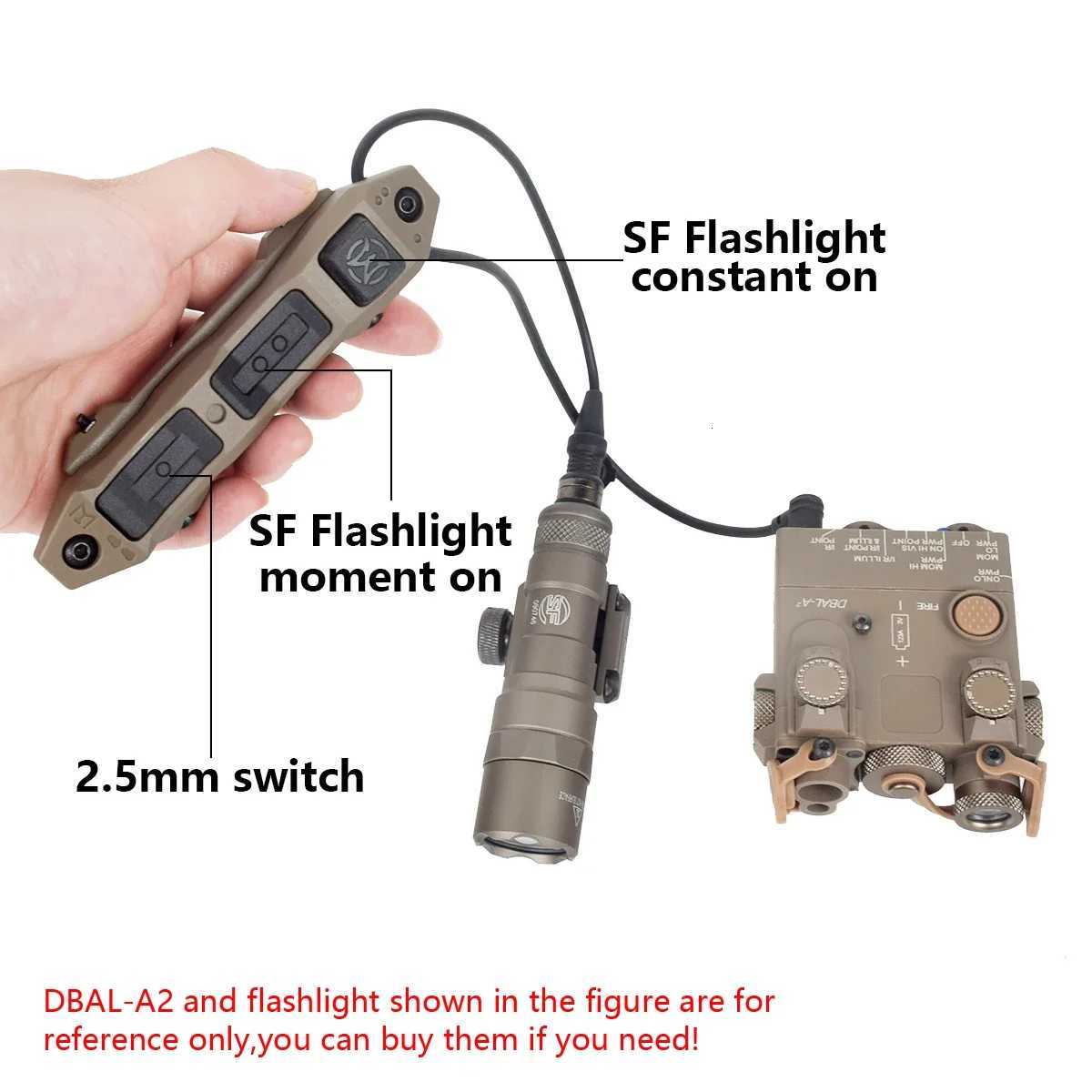 Tactical Pressure Button Remote Dual Function Switch For PEQ-15 DBAL-A2 M300 M600 Flashlight Airsoft Weapon Scout Light XJ250728