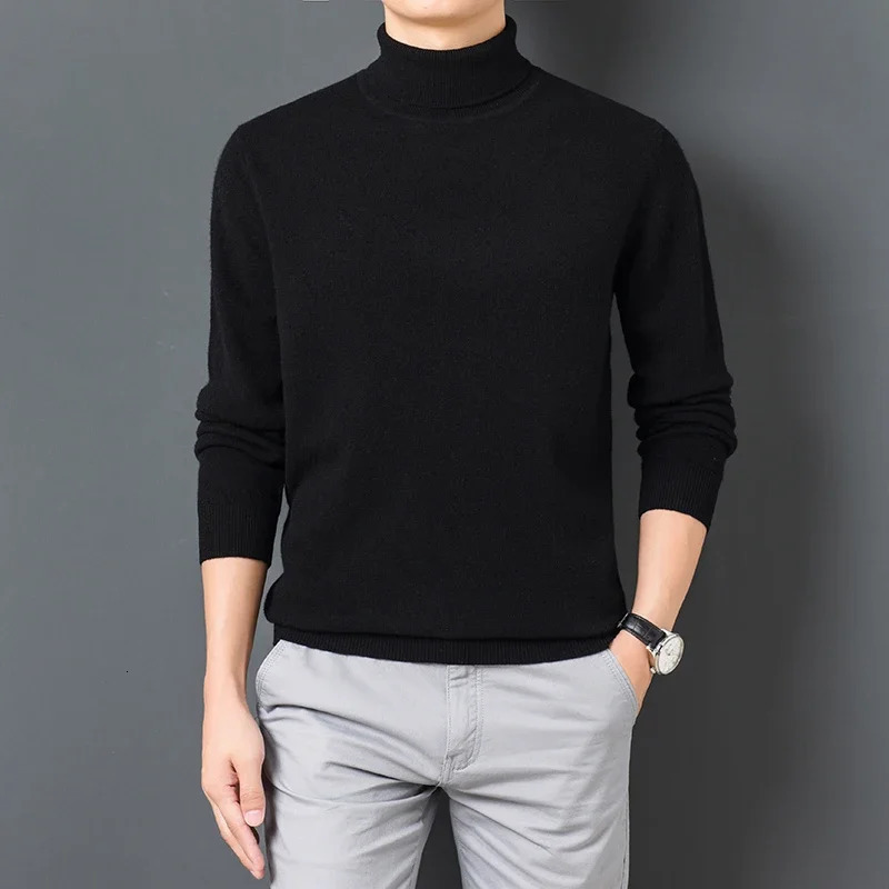 Sweatwear Mens Sweater Warm Long Sleeve Pullover Coats Solid Color Turtleneck Clothing 250729